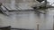 Close up of the flooded path to the pier