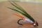 Close up fly fishing fly. Handmade trout fishing fly