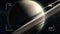 Close-up Fly-by of the Planet Saturn. Saturn animation. Planet Saturn Majestic Front View Animation