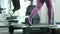 Close up Foot Fitness Asian woman running  on treadmill and other excercise on Horizontal Elliptical cross