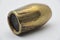 Close up, Forensics ballistics rifling marks on bullet also known as land impressions and groove impressions, white background. Hi