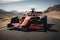 close up a formula 1 car at full speed on a racing circuit. AI Generated