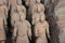 Close up of four terracotta warriors