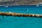 Close up of frayed rope at the Blue Lagoon, Comino, Malta