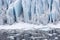 close-up of frazil ice in a polar glacier