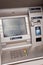 Close up of French ATM cash dispenser machine