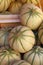 Close up fresh cantaloupe melons on retail display