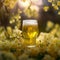 A close up of a fresh crisp glass of beer