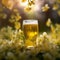 A close up of a fresh crisp glass of beer