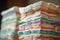 close-up of fresh diapers stacked neatly