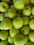 Close-up of fresh green apples on the farmers market