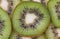 Close up of fresh kiwi fruit.