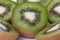 Close up of fresh kiwi fruit.