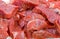 Close-up fresh natural meat to background