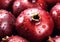 Close up fresh red ripe pomegranates.Macro.AI generative