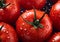 Close up of fresh red ripe tomatoes with dew.Macro.AI Generative