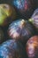 Close-up of fresh ripe seasonal purple figs, vertical composition