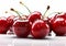 Close up of fresh sour cherry cherries.AI Generative