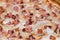 Close-up on fresh traditional flammkuchen