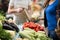 Close-up of the fresh vegetable on the stall