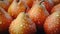 Close-up of fresh wet pears with water droplets