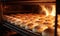 Close Up of Freshly Baked Bread in a Warm Oven