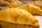 Close Up of a Freshly Baked Crescent Rolls on a Baking Sheet