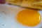Close up of fried yolk yellow eggs