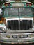 Close up of front of colourful vintage Guatemalan bus