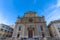 Close up front view of Collegiate of SS.Pietro e Stefano church with its imposing Renaissance facade with beautiful sculpture and