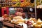 Close up of fruits and vegetables at a fruit stall at Mercado Ver o Peso, Belem, State of Para, Amazon region, Brazil, South