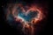 close-up of galaxy nebula heart, with intricate details visible