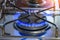 Close up of gas burner in a domestic kitchen