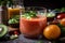 close-up of gazpacho, with ingredients visible and bright