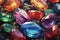 close up of gems Heap of various colored gems