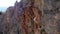 Close up of geological formation of a rocky mountain on a sunny summer day.