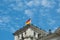 Close-up of German flag on famous Reichstag building, seat of th