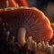 close up of the gills on the underside of a mushroom. ultra 4k Generative AI