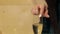 Close-up of a girls hand with a glass of champagne.