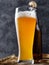 Close-up of a glass of traditional German wheat beer