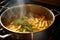 close-up of gluten-free pasta boiling in a pot