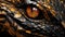 a close up of a gold dragon's eye with its eyes open