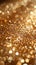 A close up of a gold glittery surface with some sparkles, AI