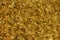 Close up gold tinsel Christmas background.