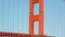 Close-up Golden bridge pylon on sunrise view