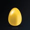 Close up Golden Easter egg on black background. Minimal Easter concept.
