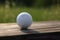 A close-up of a golf ball on the tee AI generated