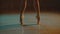 Close up graceful ballet dancer feet in pointe shoes