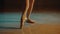 Close up graceful ballet dancer feet in pointe shoes