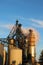 Close-up of grain dryer with steam coming out